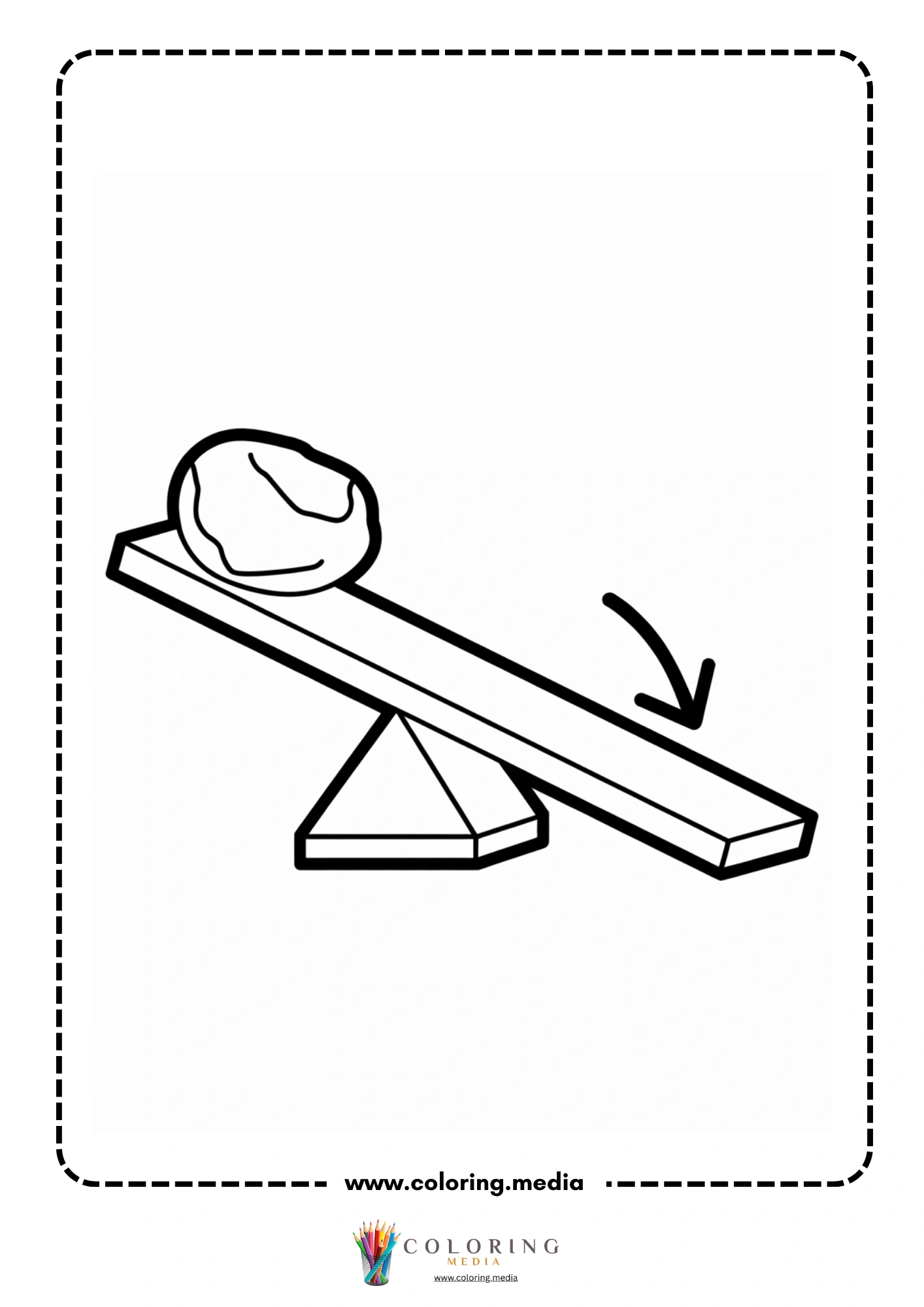 Levers coloring page with simple lever science drawing