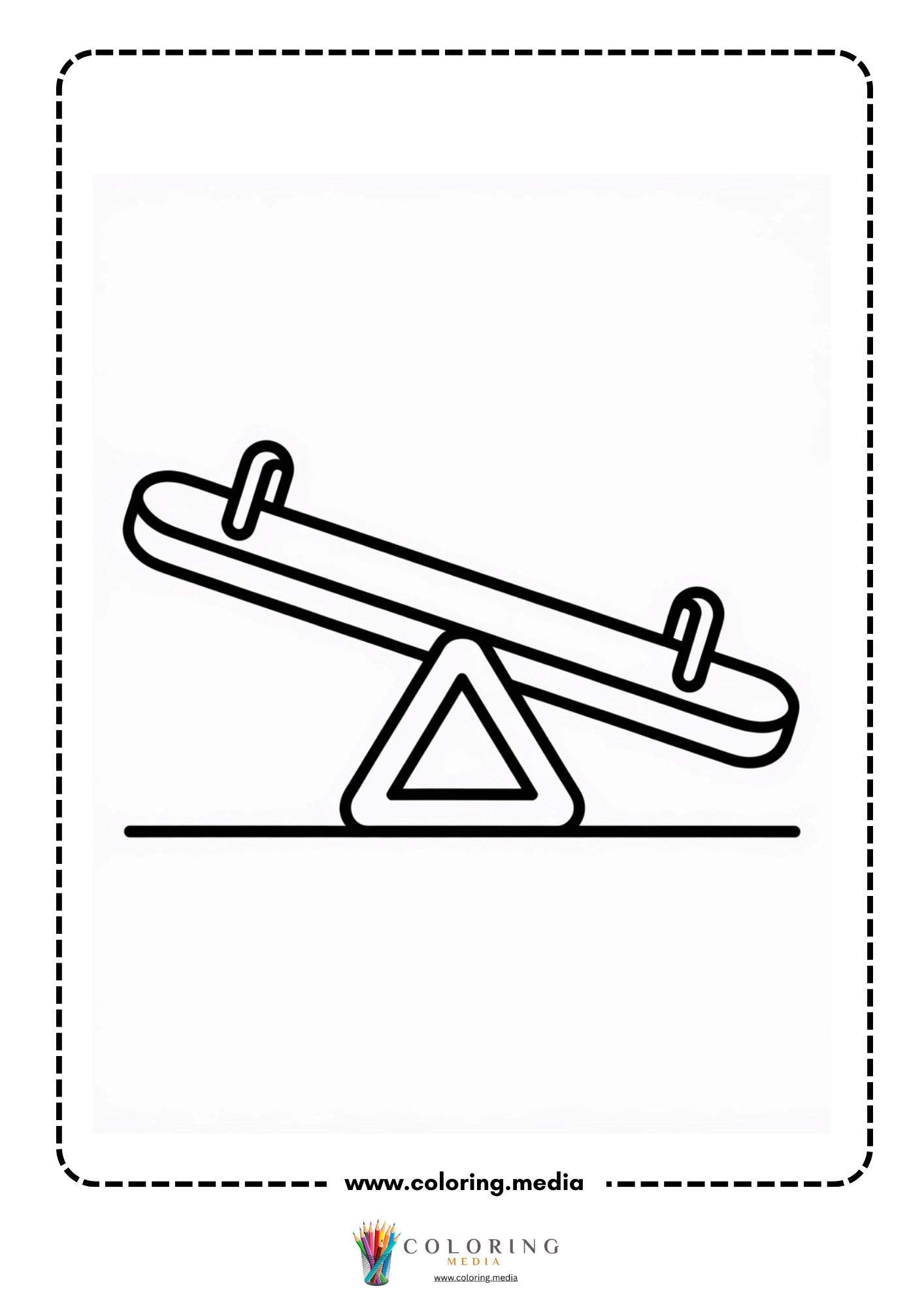 Levers coloring page with first class lever diagram