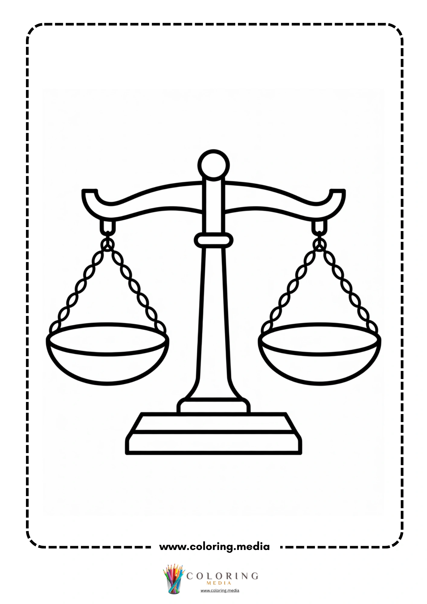 Measure tools coloring page with simple measurement tools set
