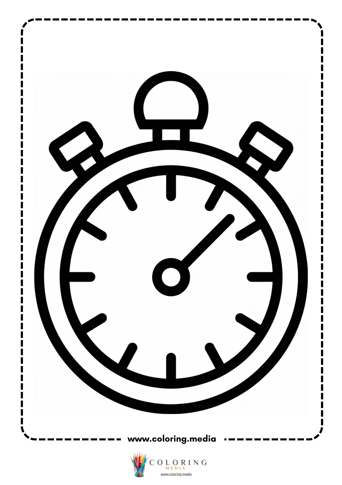 Measure tools coloring page with ruler next to shapes