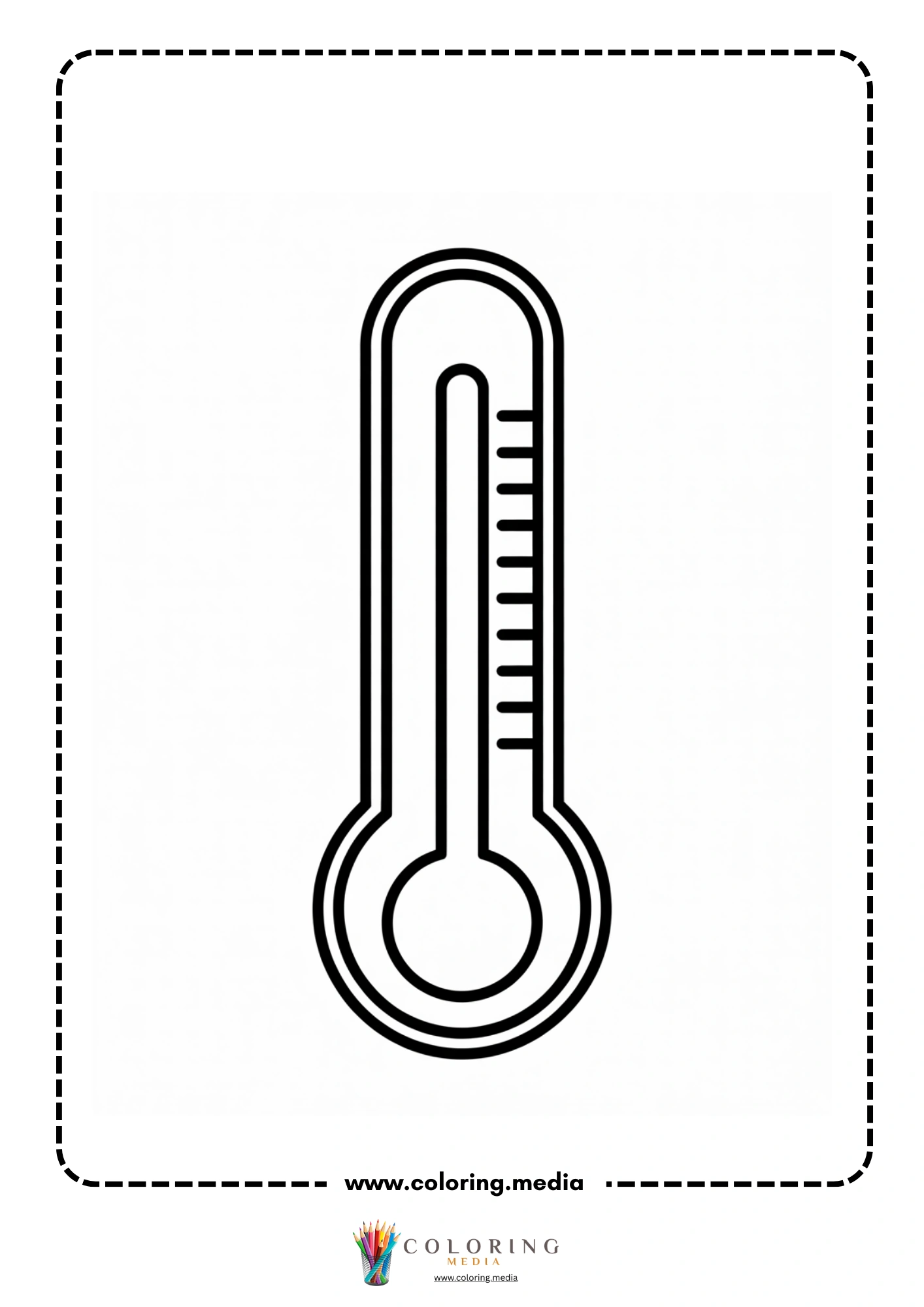 Measure tools coloring page with measuring tape and markings