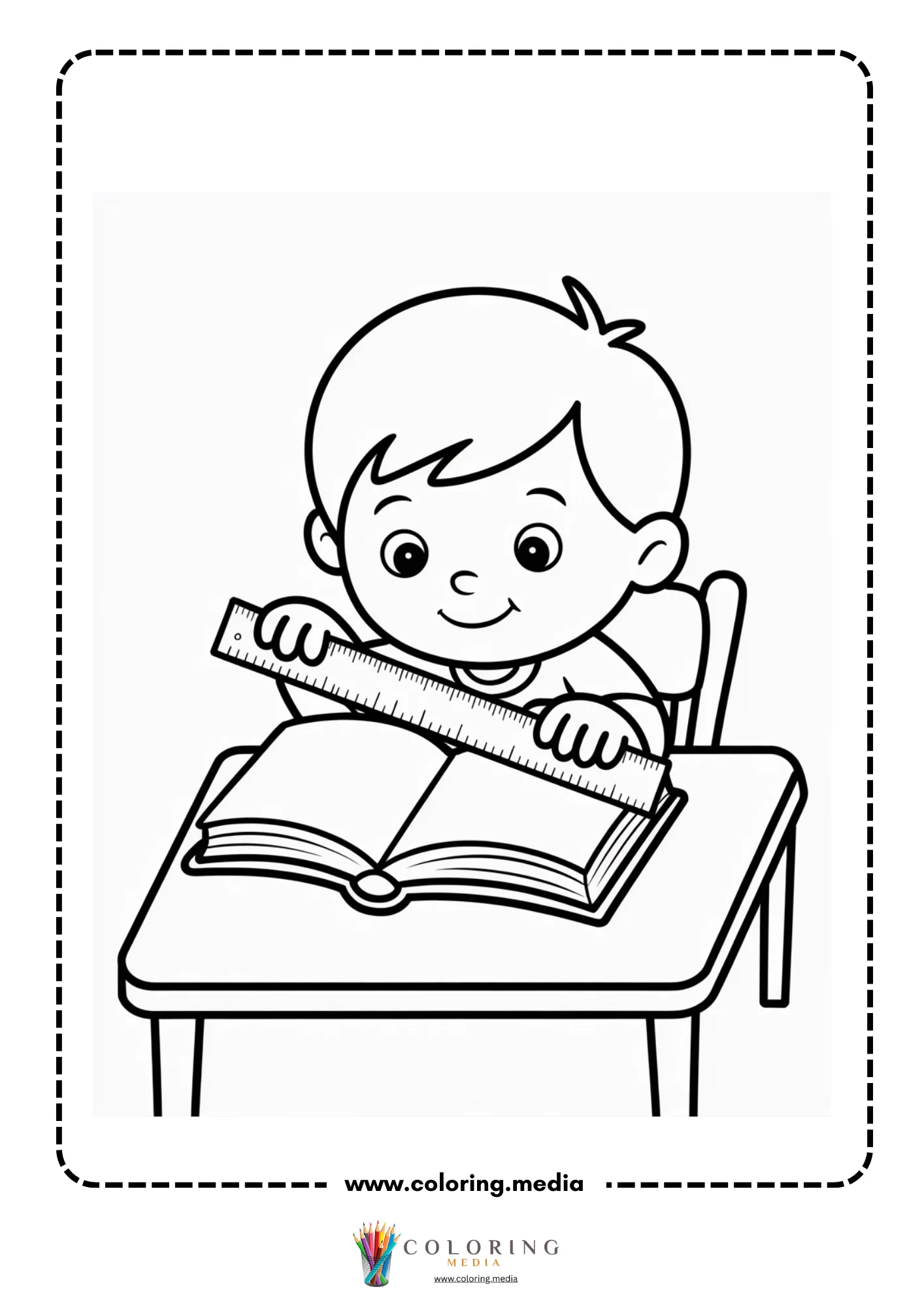 Measure tools coloring page with science measuring tools