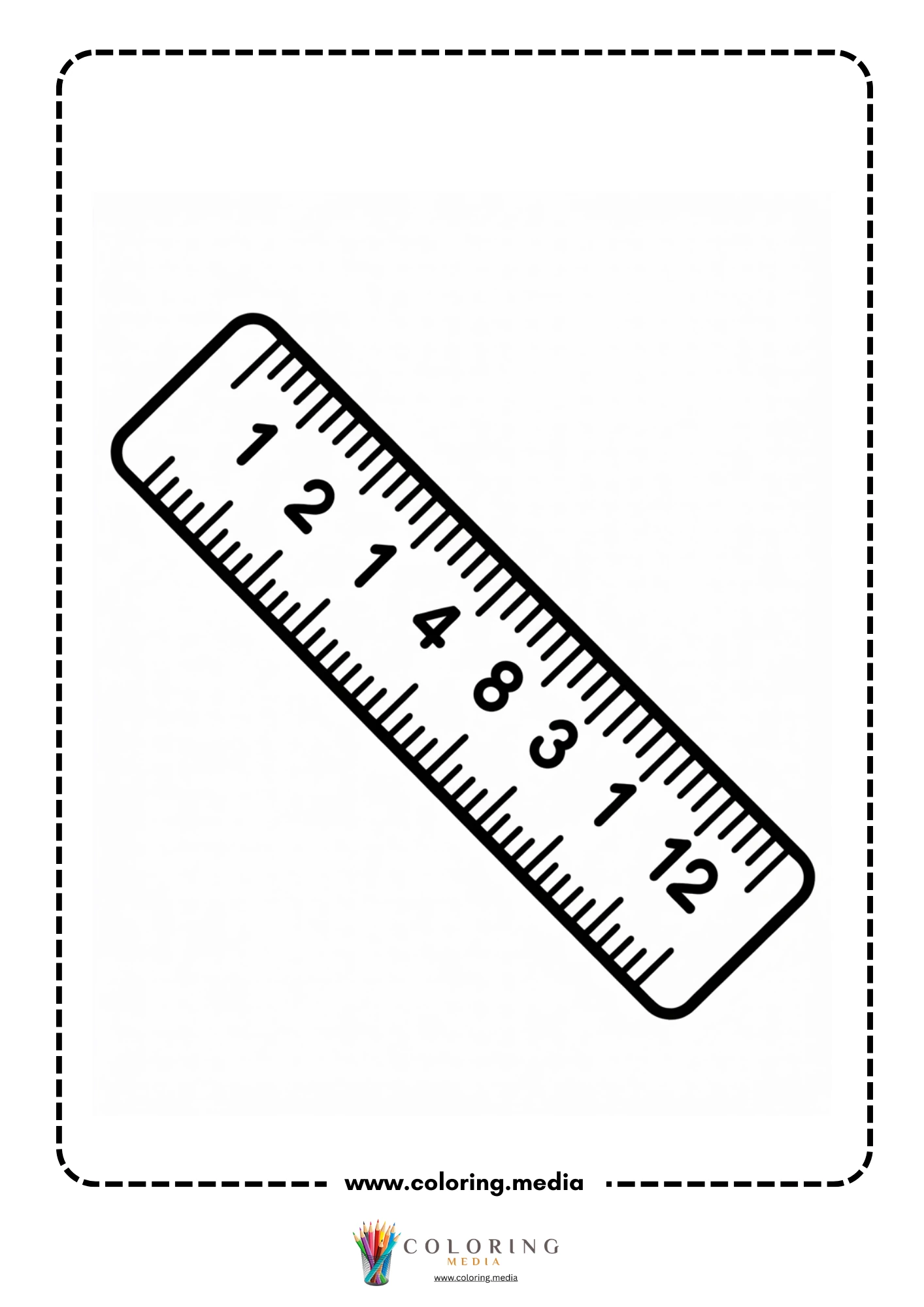Measure tools coloring page with scale and small blocks