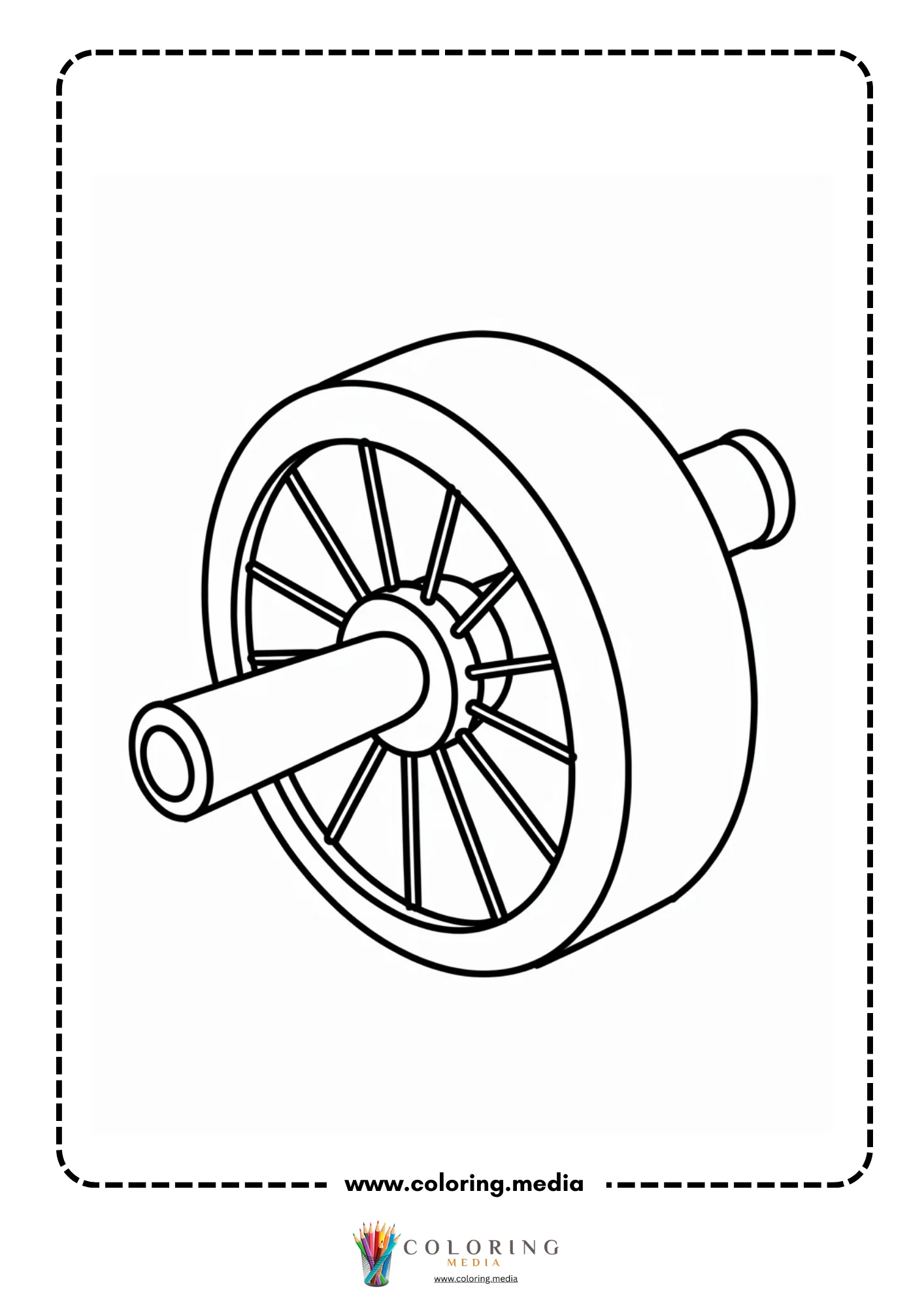 Simple machines coloring page with pulley and support beam