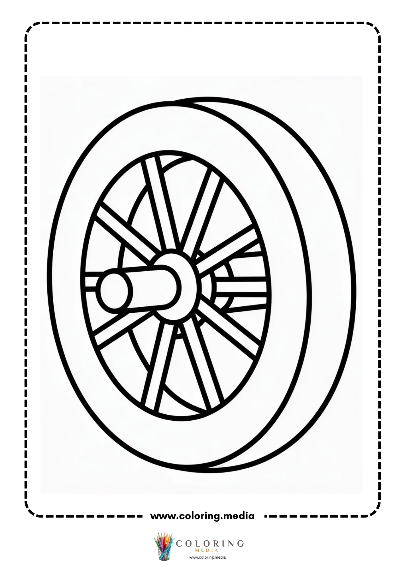 Simple machines coloring page with wedge tool shape