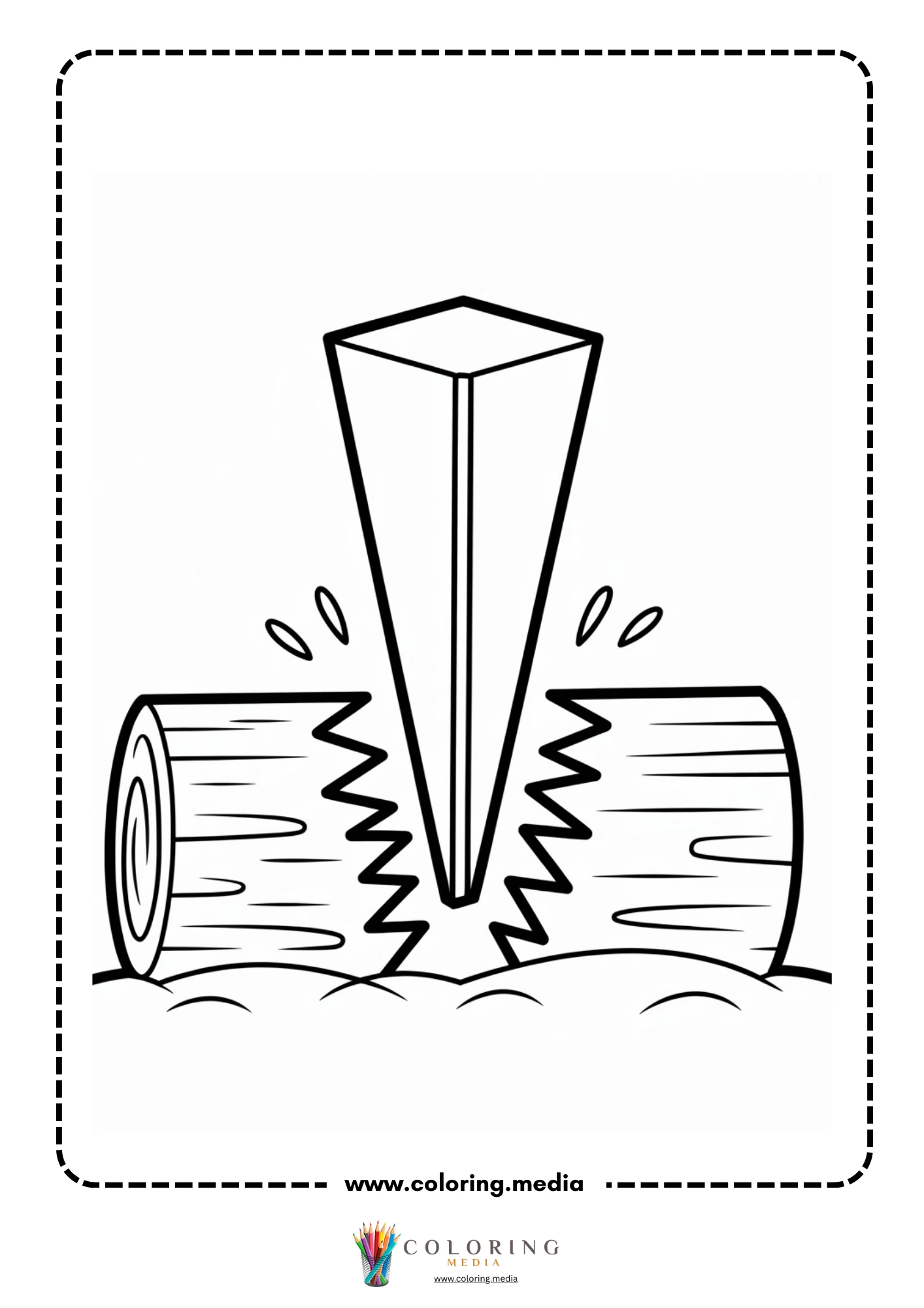 Simple machines coloring page with seesaw lever example